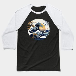 Japanese Art Style Great Wave off Kanagawa Baseball T-Shirt